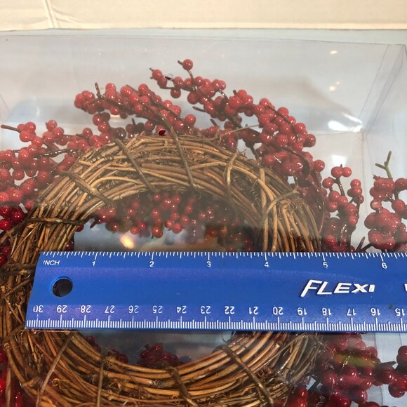 Candle Ring Red Berry Wreath Holder #JS - Picture 3 of 5